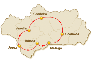 Rondreis route voor 7. Andalusische Emoties